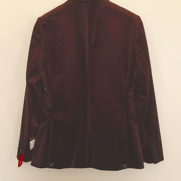 J Ferrar Evening Edition Burgundy Velvet Dinner Jacket Size 36 Regular Slim Fit - Picture 9 of 9